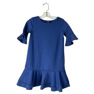 Polo Ralph Lauren Dress Girls Size 6X Blue Drop Waist Bell Sleeve Boho Casual